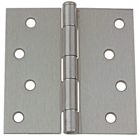 Gliderite Hardware 4 in. Satin Nickel Square Door Hinge - 4000-SN, 12PK 4000-SN-12